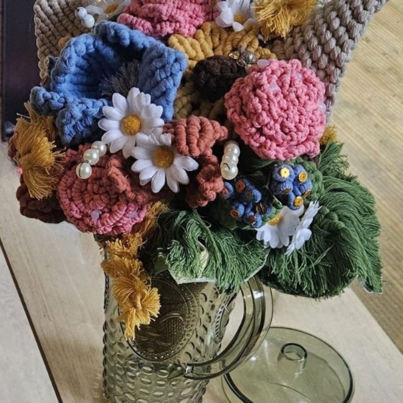 A macrame bouquet